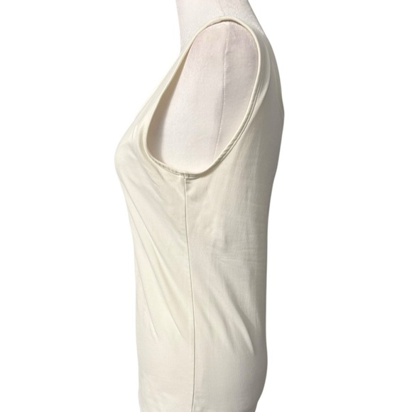 White House Black Market scoop neck cream sleeveless  stretchy cami Women’s Med - Picture 5 of 9